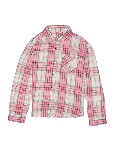 Pre-owned Unbranded Kids' Long Sleeve Button Down Shirt In Pink