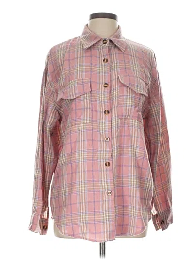 Pre-owned Unbranded Long Sleeve Button Down Shirt In Pink