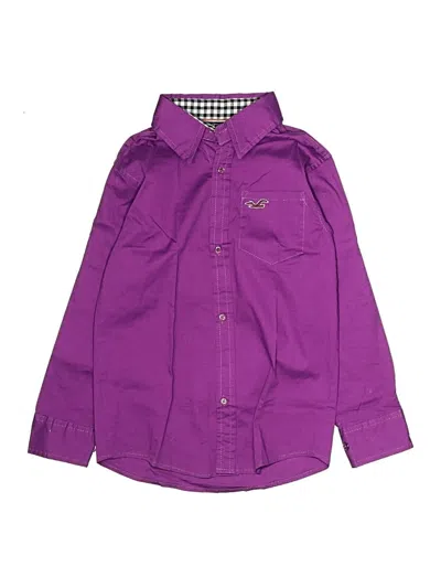 Pre-owned Unbranded Kids' Long Sleeve Button Down Shirt In Purple