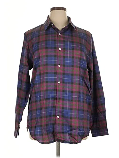 Pre-owned Unbranded Long Sleeve Button Down Shirt In Purple