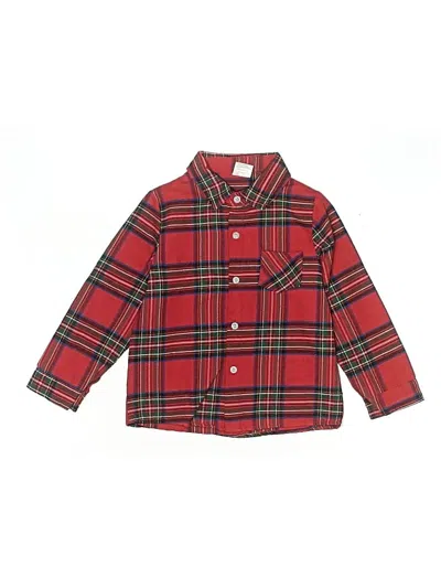 Pre-owned Unbranded Kids' Long Sleeve Button Down Shirt In Red