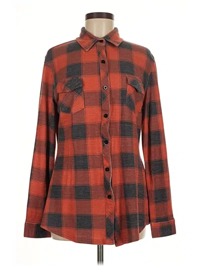 Pre-owned Unbranded Long Sleeve Button Down Shirt In Red