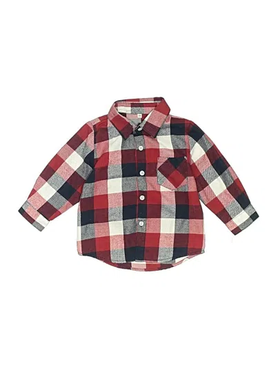 Pre-owned Unbranded Kids' Long Sleeve Button Down Shirt In Red