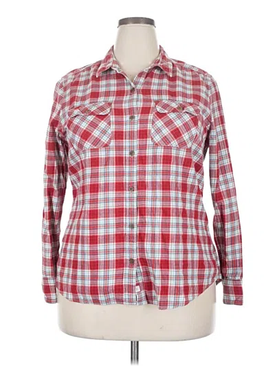 Pre-owned Unbranded Long Sleeve Button Down Shirt In Red