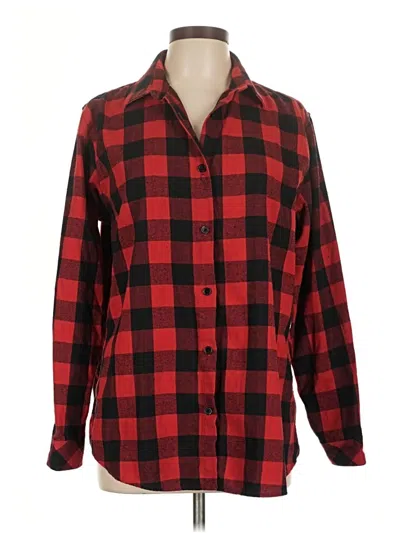 Pre-owned Unbranded Long Sleeve Button Down Shirt In Red