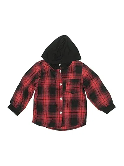 Pre-owned Unbranded Kids' Long Sleeve Button Down Shirt In Red