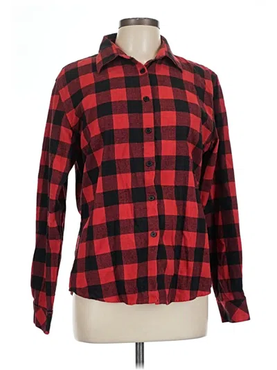 Pre-owned Unbranded Long Sleeve Button Down Shirt In Red