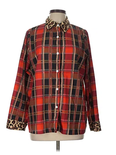 Pre-owned Unbranded Long Sleeve Button Down Shirt In Red