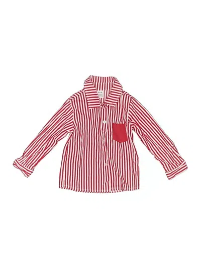 Pre-owned Unbranded Kids' Long Sleeve Button Down Shirt In Red