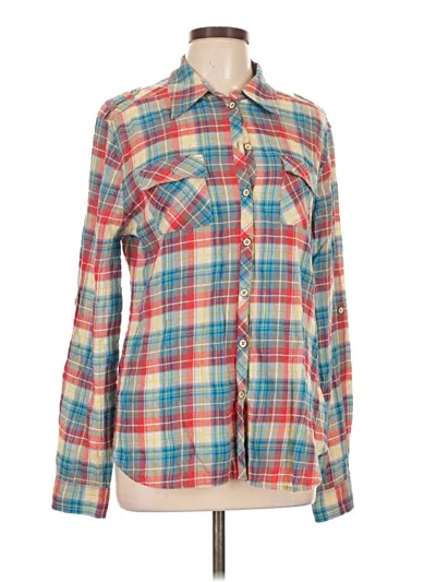 Pre-owned Unbranded Long Sleeve Button Down Shirt In Red