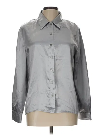 Pre-owned Unbranded Long Sleeve Button Down Shirt In Silver