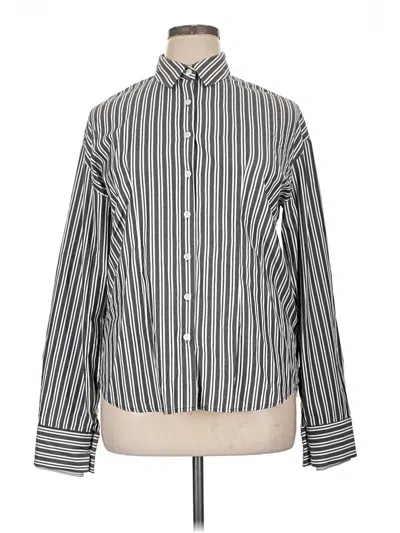 Pre-owned Unbranded Long Sleeve Button Down Shirt In Silver