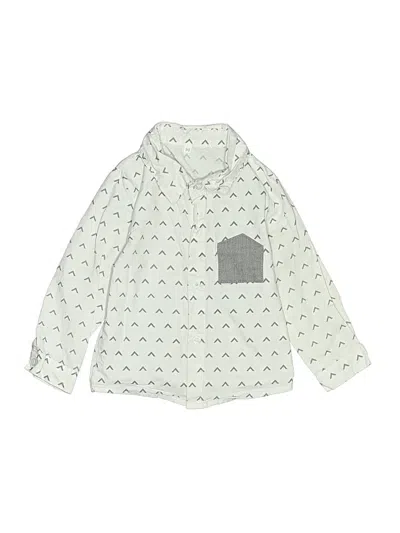 Pre-owned Unbranded Kids' Long Sleeve Button Down Shirt In Silver