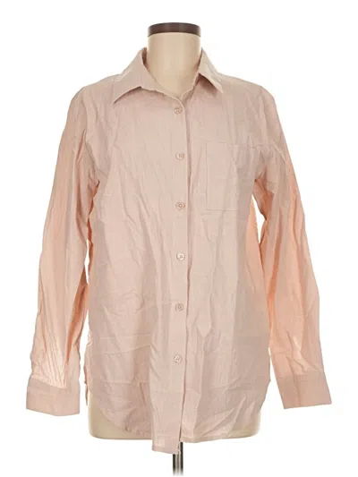 Pre-owned Unbranded Long Sleeve Button Down Shirt In Tan