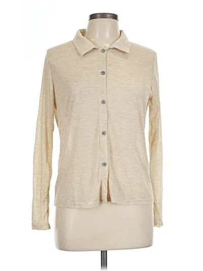 Pre-owned Unbranded Long Sleeve Button Down Shirt In Tan