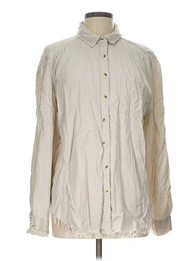 Pre-owned Unbranded Long Sleeve Button Down Shirt In Tan