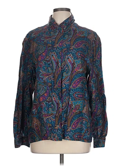 Pre-owned Unbranded Long Sleeve Button Down Shirt In Teal