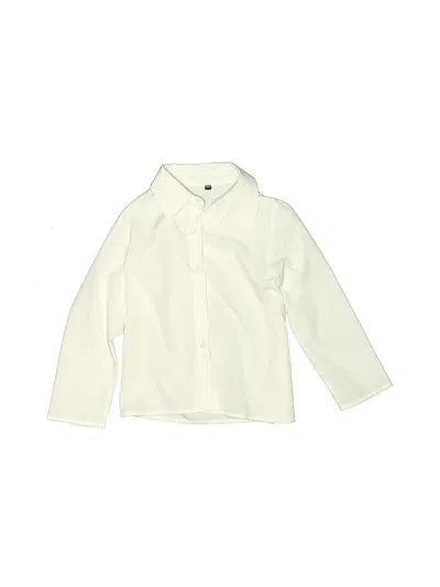 Pre-owned Unbranded Kids' Long Sleeve Button Down Shirt In White