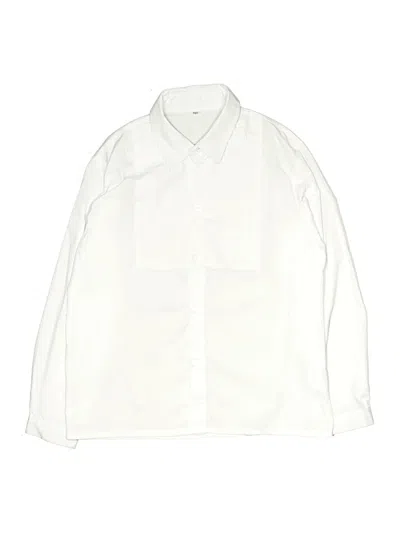 Pre-owned Unbranded Kids' Long Sleeve Button Down Shirt In White