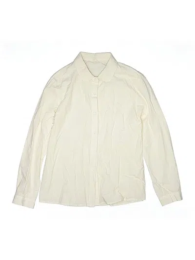 Pre-owned Unbranded Kids' Long Sleeve Button Down Shirt In White