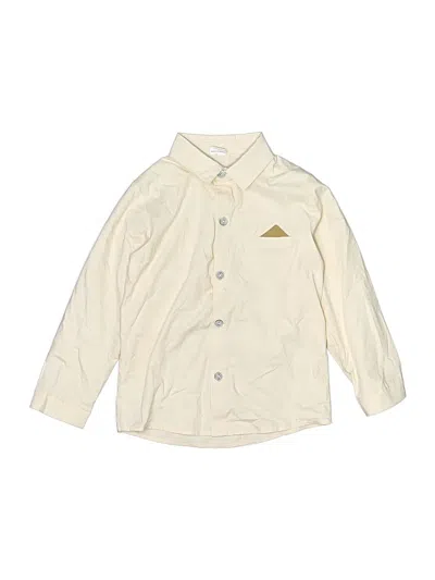 Pre-owned Unbranded Kids' Long Sleeve Button Down Shirt In White