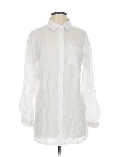 Pre-owned Unbranded Long Sleeve Button Down Shirt In White