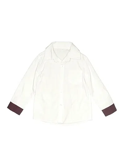 Pre-owned Unbranded Kids' Long Sleeve Button Down Shirt In White