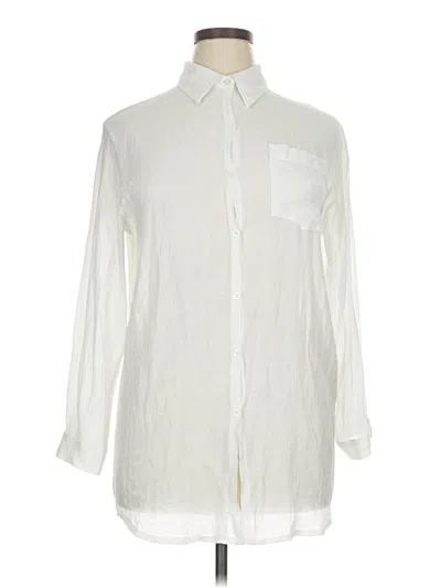 Pre-owned Unbranded Long Sleeve Button Down Shirt In White