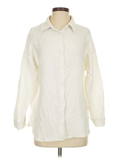 Pre-owned Unbranded Long Sleeve Button Down Shirt In White