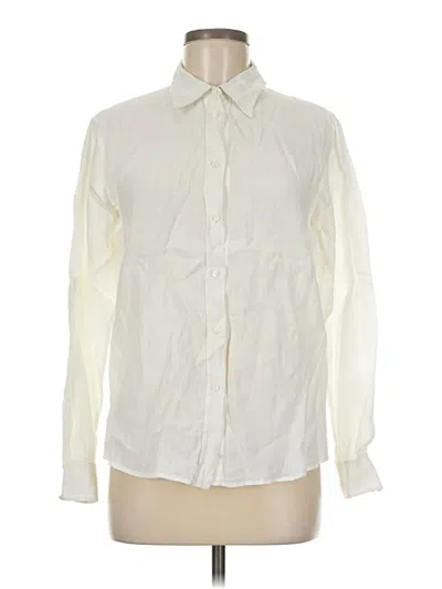 Pre-owned Unbranded Long Sleeve Button Down Shirt In White