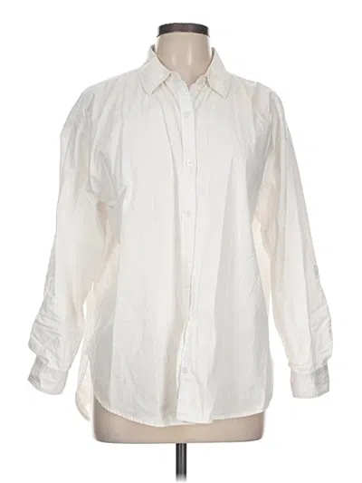 Pre-owned Unbranded Long Sleeve Button Down Shirt In White