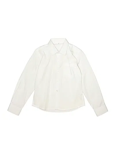 Pre-owned Unbranded Kids' Long Sleeve Button Down Shirt In White