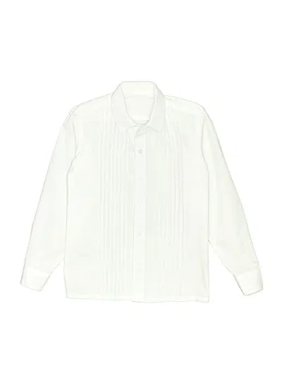 Pre-owned Unbranded Kids' Long Sleeve Button Down Shirt In White