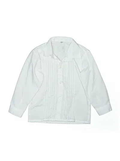 Pre-owned Unbranded Kids' Long Sleeve Button Down Shirt In White