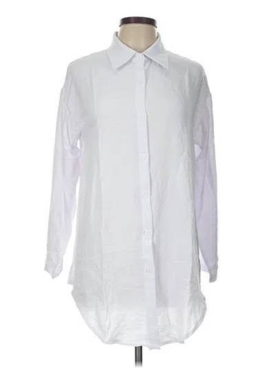 Pre-owned Unbranded Long Sleeve Button Down Shirt In White