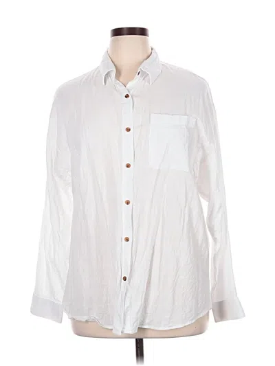 Pre-owned Unbranded Long Sleeve Button Down Shirt In White