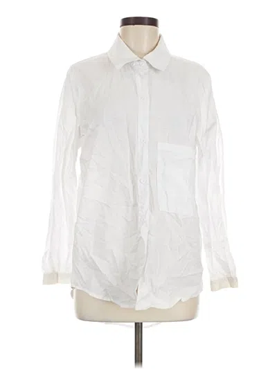 Pre-owned Unbranded Long Sleeve Button Down Shirt In White