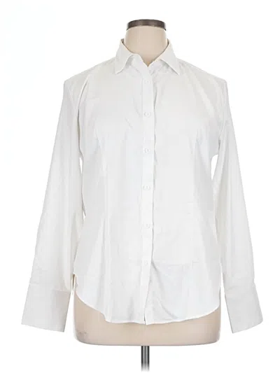 Pre-owned Unbranded Long Sleeve Button Down Shirt In White