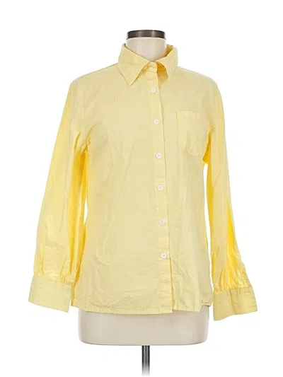 Pre-owned Unbranded Long Sleeve Button Down Shirt In Yellow