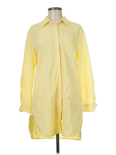 Pre-owned Unbranded Long Sleeve Button Down Shirt In Yellow