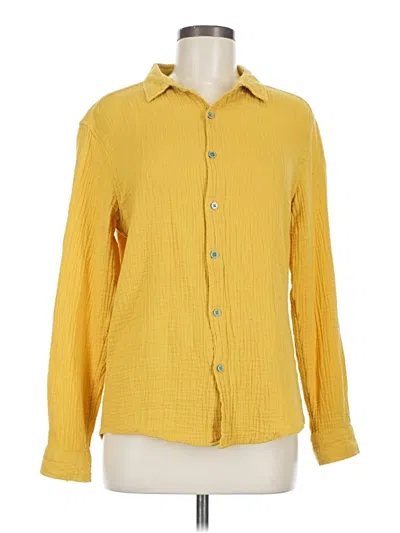 Pre-owned Unbranded Long Sleeve Button Down Shirt In Yellow