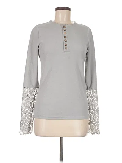 Pre-owned Unbranded Long Sleeve Henley Shirt In Gray