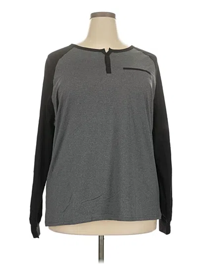 Pre-owned Unbranded Long Sleeve Henley Shirt In Gray