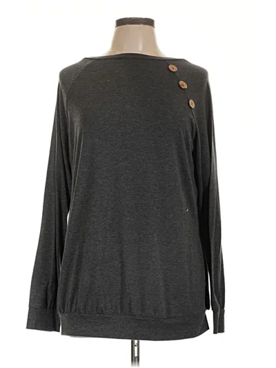 Pre-owned Unbranded Long Sleeve Henley Shirt In Gray