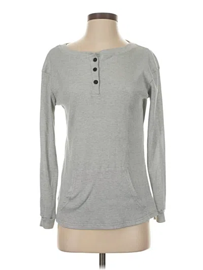 Pre-owned Unbranded Long Sleeve Henley Shirt In Gray