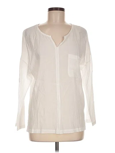 Pre-owned Unbranded Long Sleeve Henley Shirt In Ivory