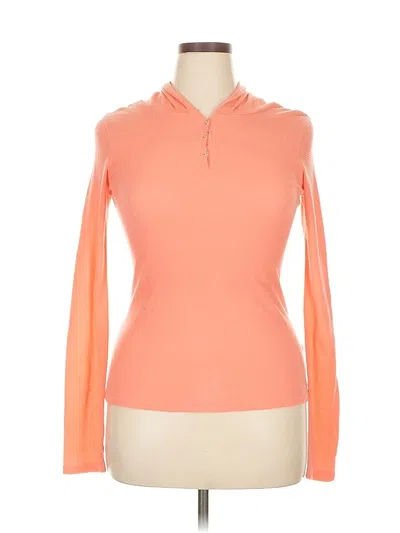 Pre-owned Unbranded Long Sleeve Henley Shirt In Orange