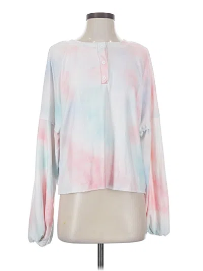 Pre-owned Unbranded Long Sleeve Henley Shirt In Pink