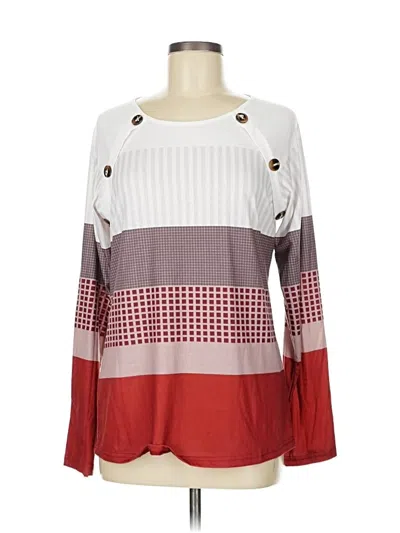 Pre-owned Unbranded Long Sleeve Henley Shirt In Red