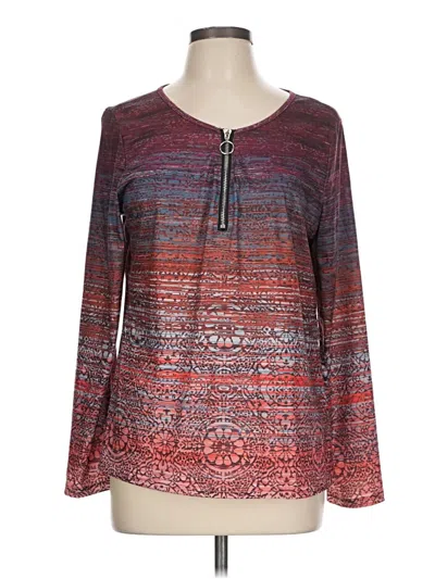 Pre-owned Unbranded Long Sleeve Henley Shirt In Red